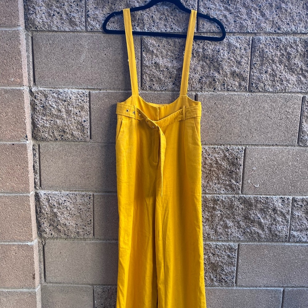 Mustard yellow overalls